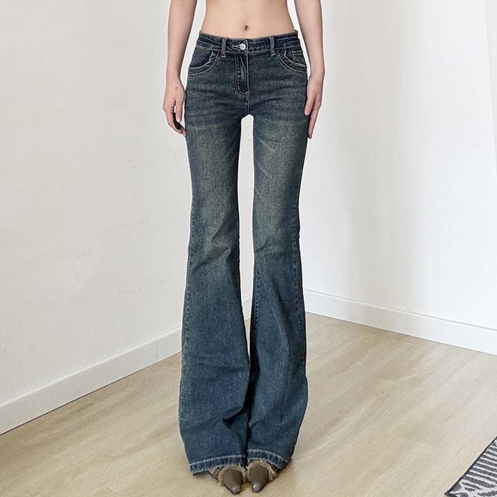 Marayn - Wholesale Jeans - Women's - 2025 Vintage Flare LowRise Washed Workwear Jeans20