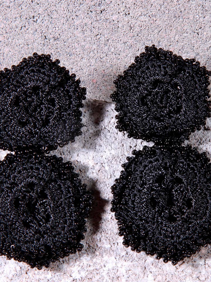 Rosie Beaded Statement Earrings Black for wholesale by Seyyah