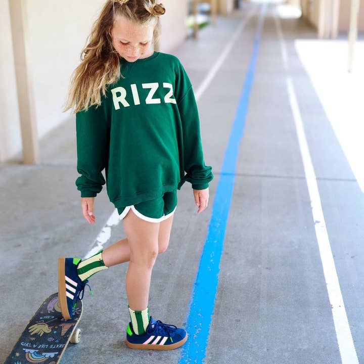 RIZZ | FOREST GREEN | oversized drop shoulder | KIDS for wholesale on Faire4