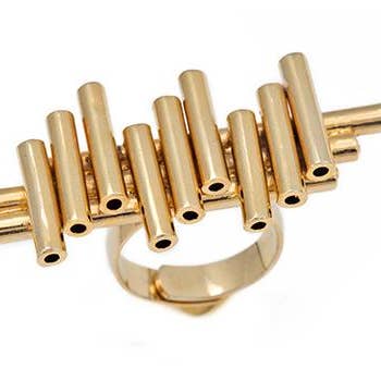 Anello Multitubes Regolabile Placcato Oro per la vendita all'ingrosso da parte di Viviane Guenoun