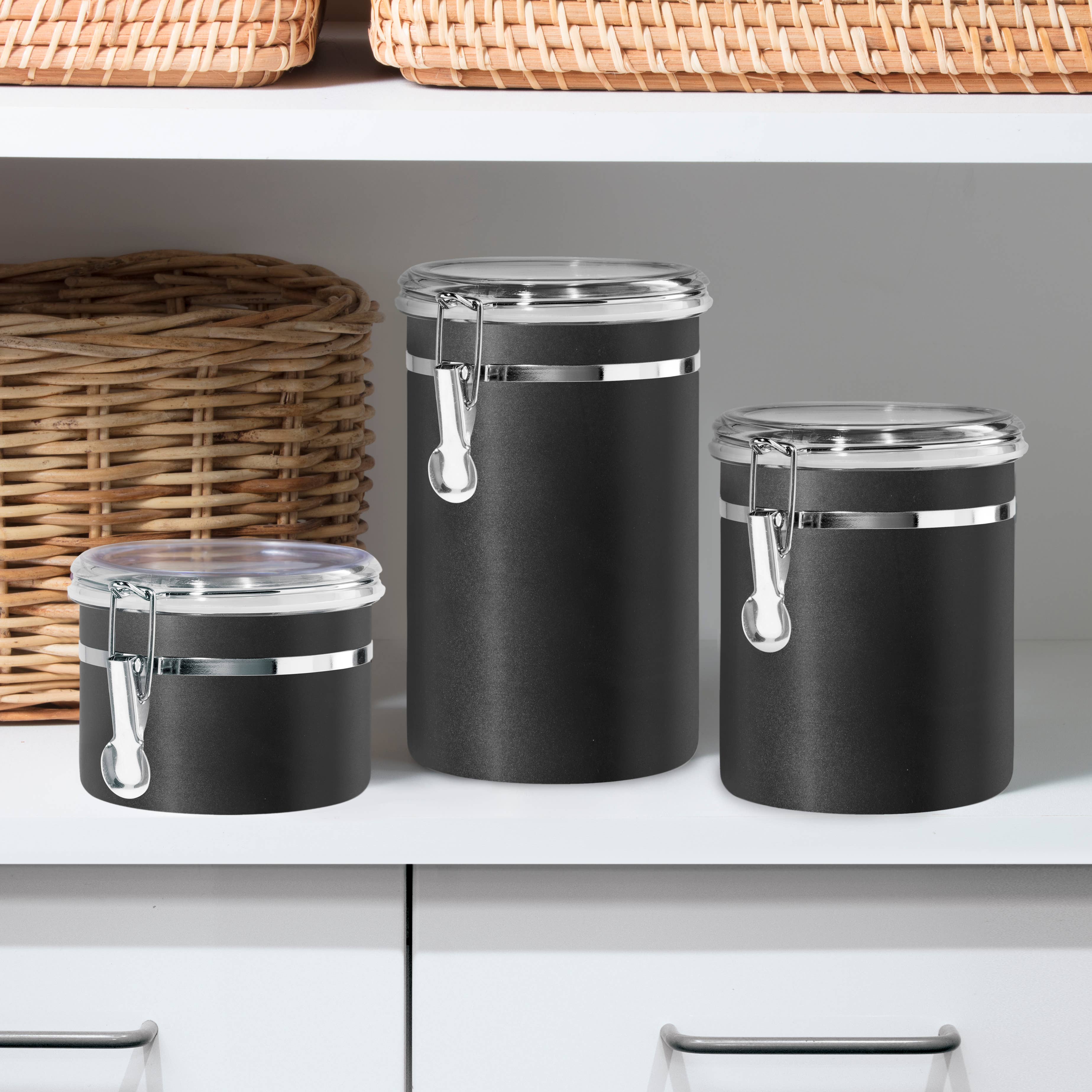 Oggi - Wholesale Canister - Food Canister - Stainless Steel & Clear Lid (7.5" H, 62 oz)14