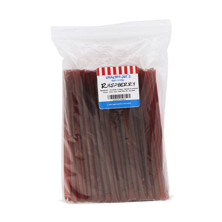 Honey Sticks Raspberry, 100ct Sticks for wholesale by Grandpa Joe's Candy Shop
