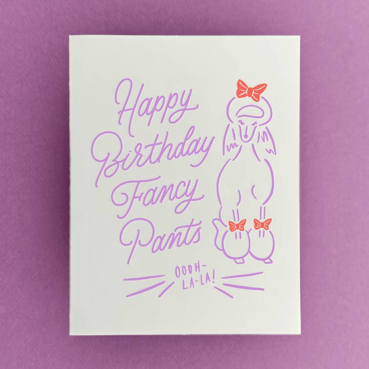 Caniche Chic | Carte d'anniversaire Letterpress Amusante pour la vente par Friendly Fire Paper