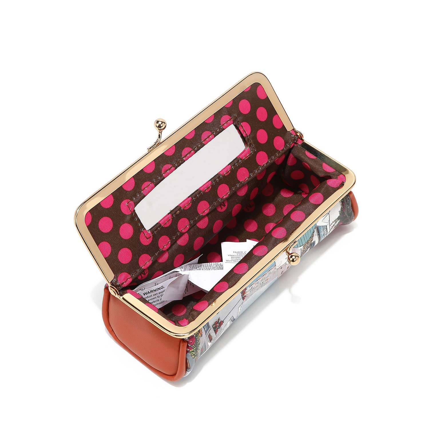 Nicole Lee USA - Wholesale Makeup/Cosmetic Bag - Kiss Lock Makeup Case - Cozy Street in Milan Print6