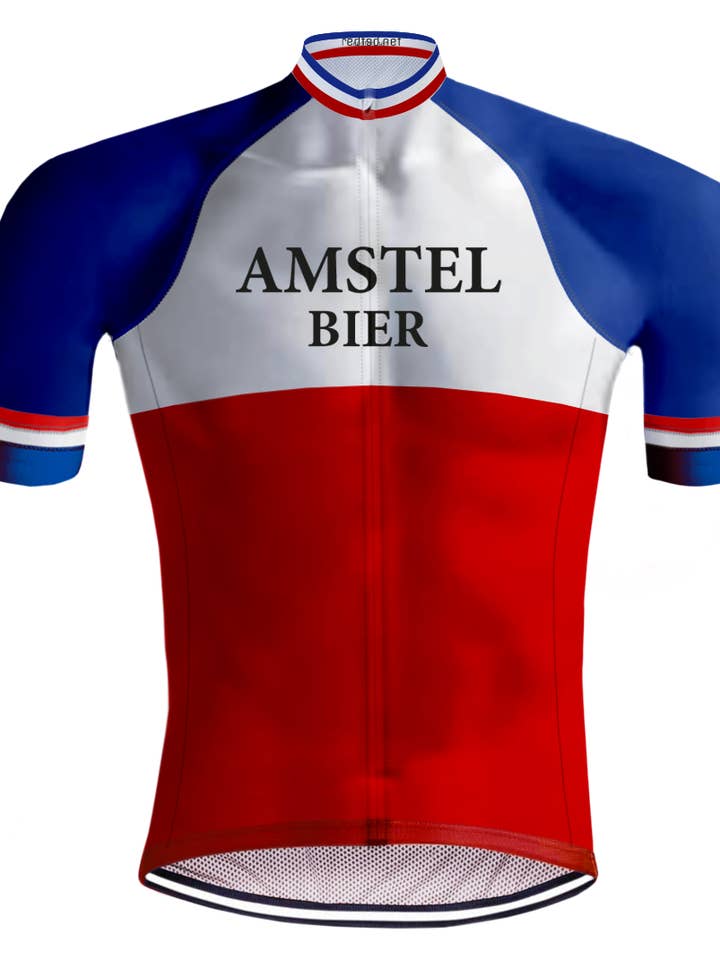 Camiseta ciclista retro Amstel Beer Rojo/Azul - REDTED para venta al por mayor de REDTED