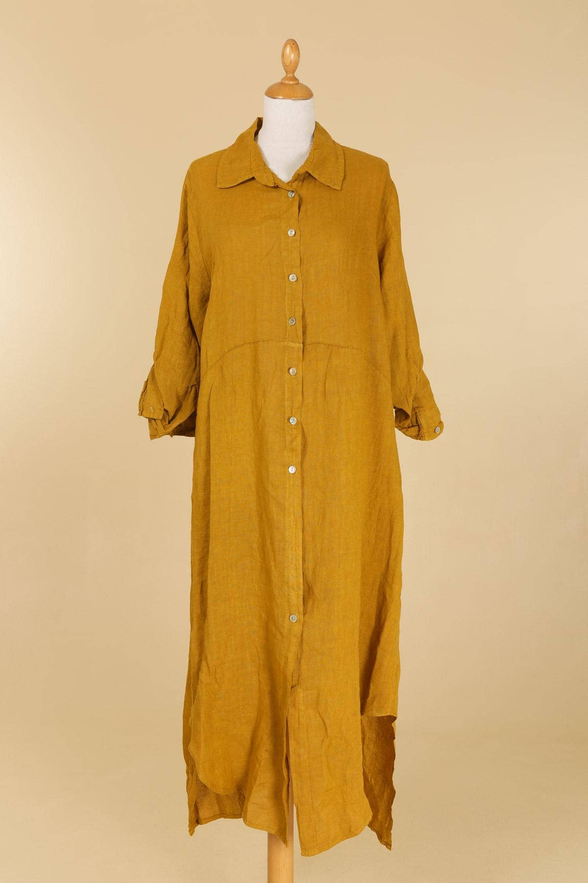 la maison des fibres naturelles - Wholesale Button Down Shirt - Women's - Long shirt dress 68036 100% LINEN8