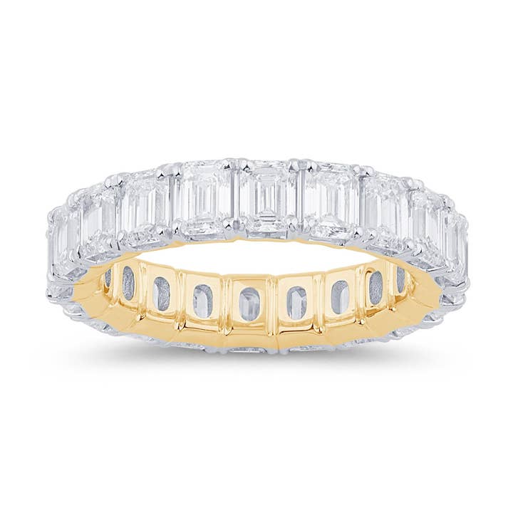 Gecertificeerde 5,00 ct VS smaragdgeslepen labdiamanten ring in 14-karaats goud voor wholesale door White Rock