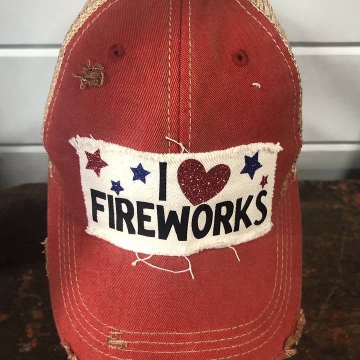 BohoGroove - Wholesale Trucker Hat - Women's - I love Fireworks Hat, 4th of July Ball Cap, Independence Day1