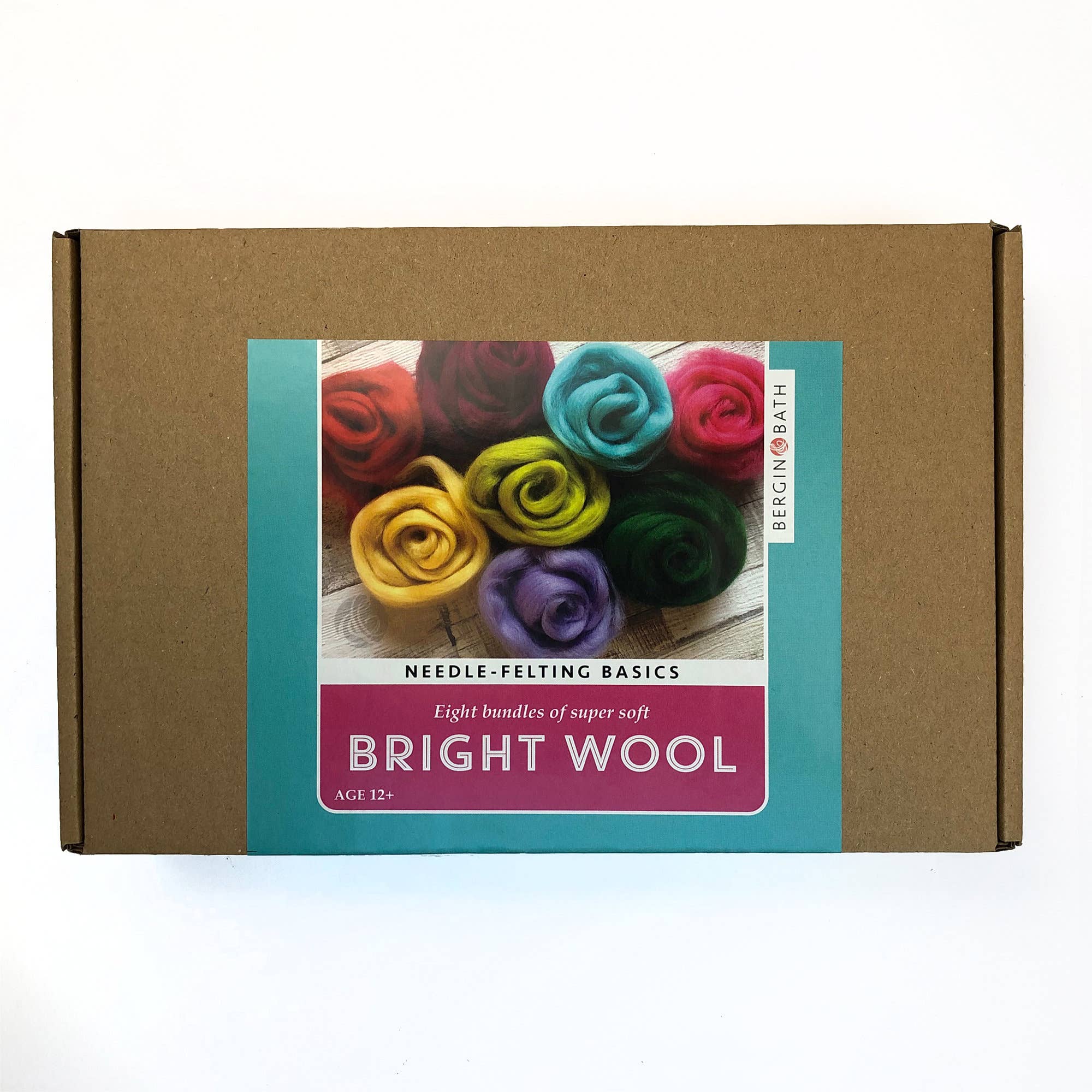 Bergin & Bath – wholesale Craft sewing kit – Needle felting starter kit - Brights. Wool roving supplies2