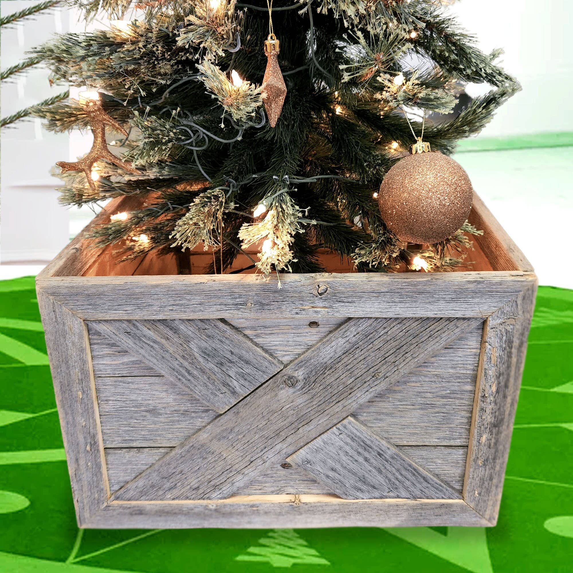 Rockin'Wood - Wholesale Christmas Decoration - Reclaimed Wood Box For Christmas Tree6