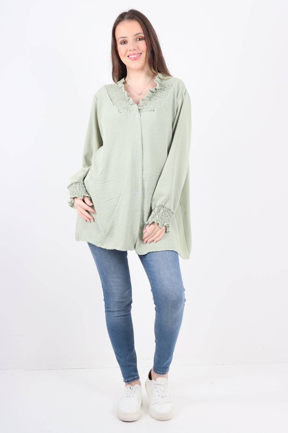 Miss Bold – wholesale Tunic – Women’s – Italian Shirred V Neck Long Sleeve Tunic Top16