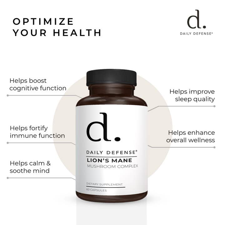 DAILY DEFENSE - Wholesale Oral Supplement/Vitamin - LION'S MANE Mushroom Complex w/Chaga Maitake Reishi Shiitake5