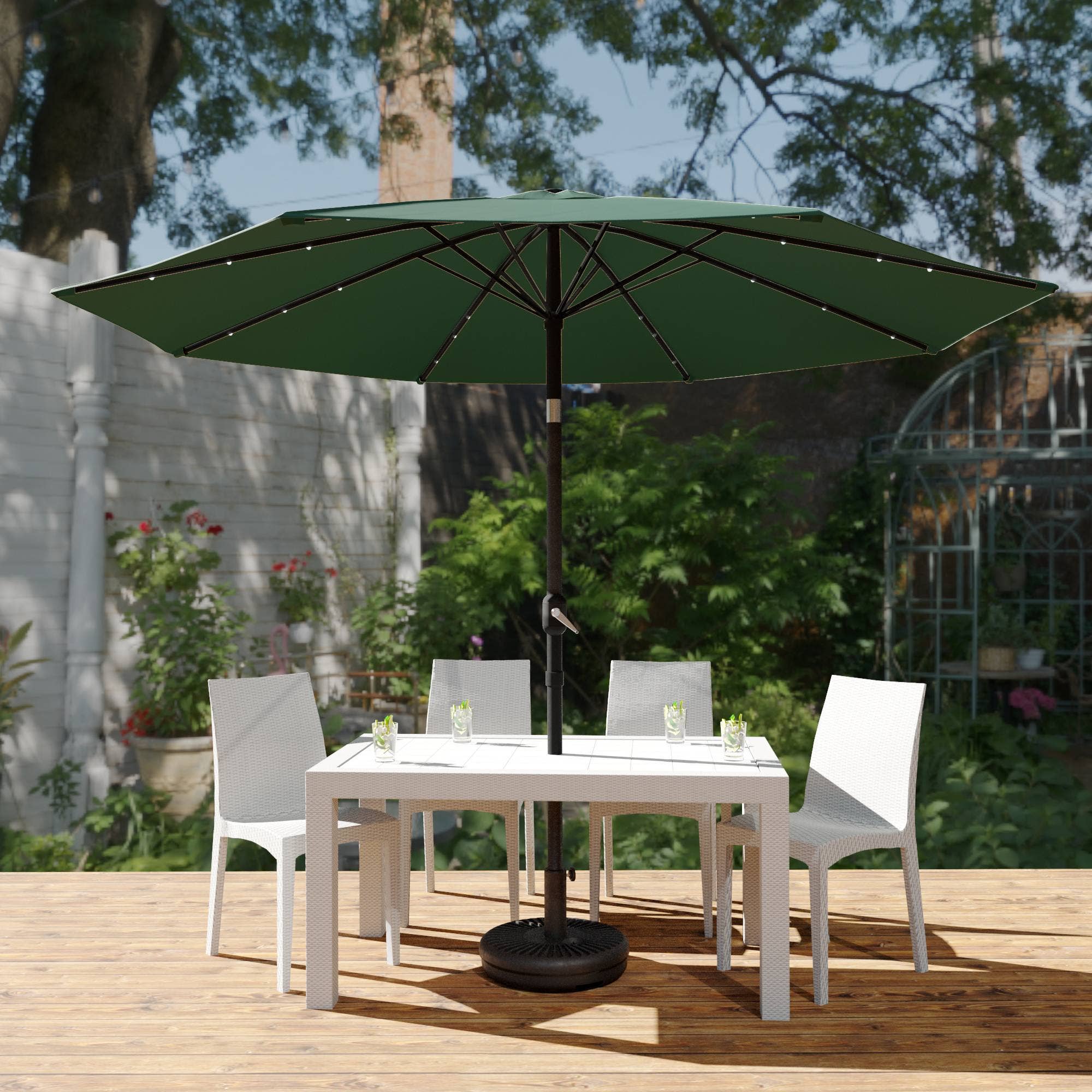 LeisureMod - Wholesale Patio Umbrella - Sierra Modern 9ft Solar LED Patio Garden Umbrella41