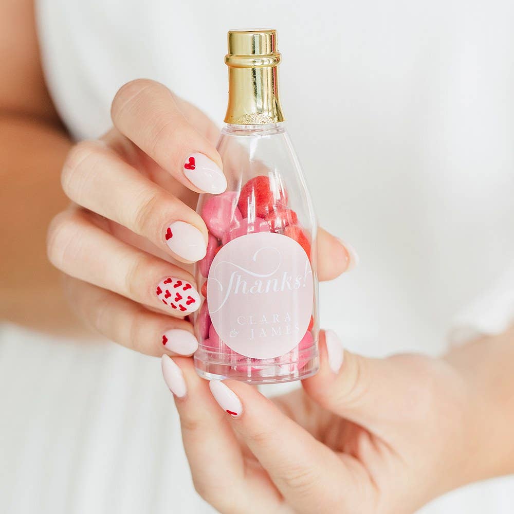 Weddingstar Inc. - Venta al por mayor Bolsa/caja de detalles de fiesta - Juego de 3 envases pequeños transparentes para recuerdos en forma de botella de champán2