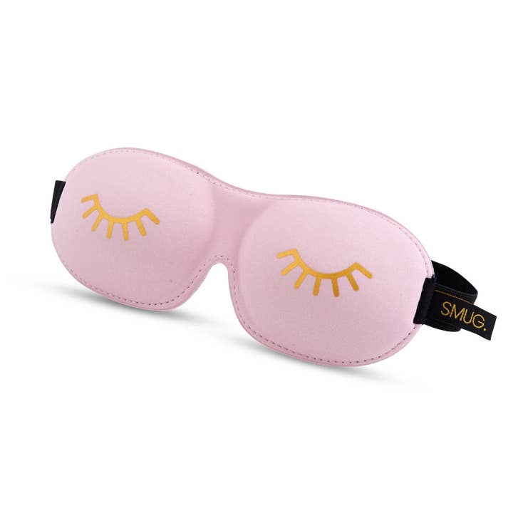 Contoured 3D Blackout Sleep Mask – Wink Baby Pink for wholesale by Smug