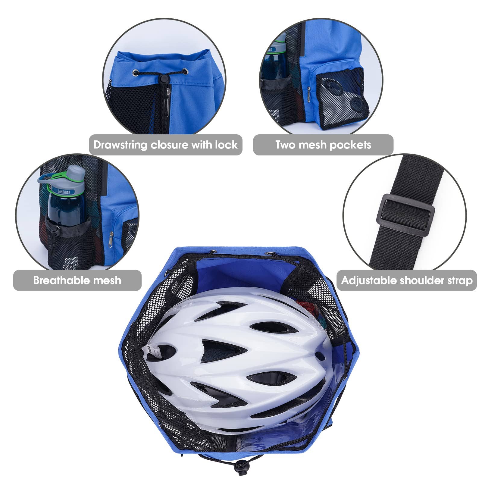 wandf - Wholesale Beach Bag - WANDF Mesh Drawstring Backpack with Wet Pocket Beach Bag1