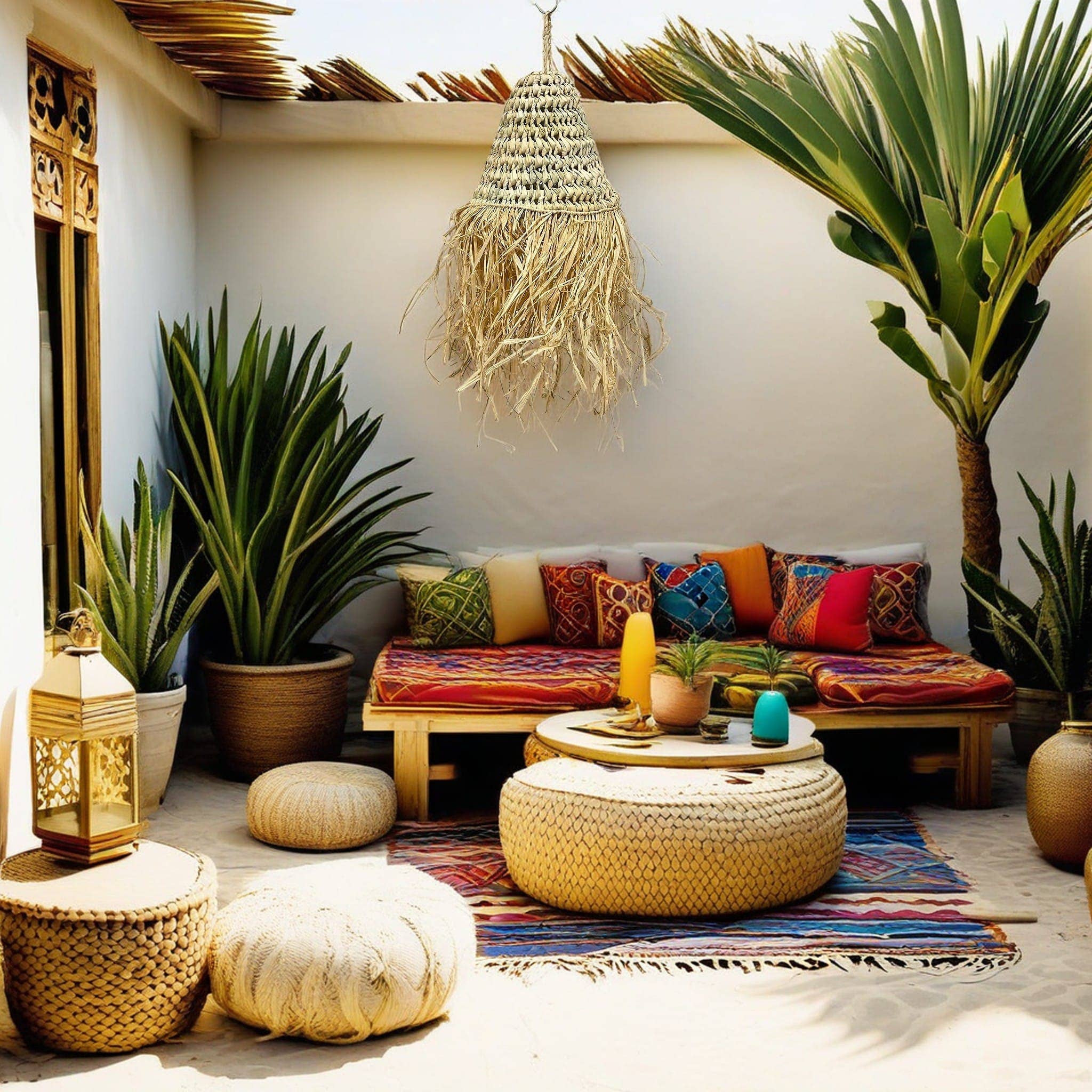 Etnico del Mondo - Wholesale Chandelier/Hanging Light - Moroccan Ethnic Handmade Raffia Chandelier7