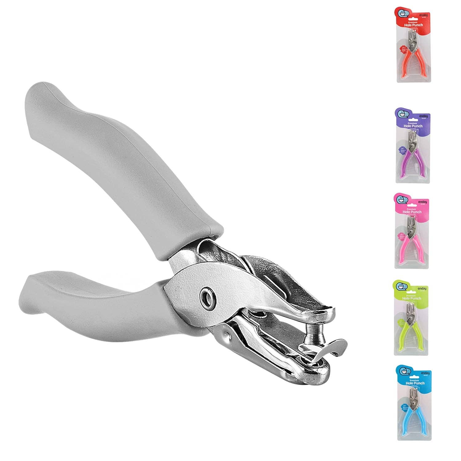 enday – wholesale Hantverksverktyg – Enkel hålslagare metall lila, 1/4” hål med mjukt grepp5