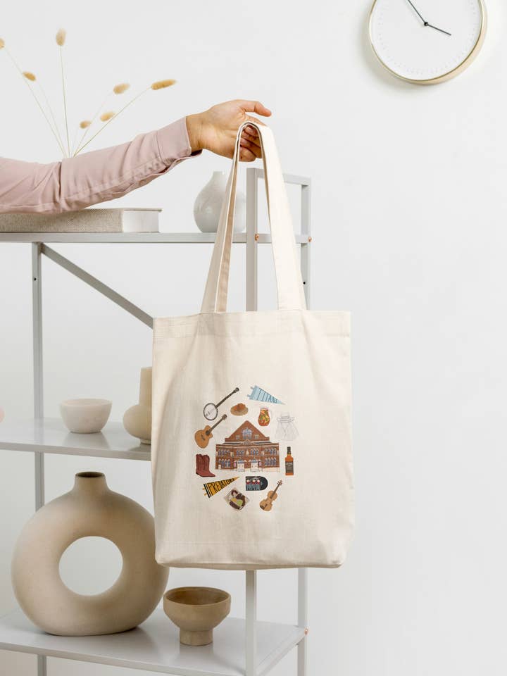 Nashville City Icon Tote Bag for wholesale by Teddy Rae Prints