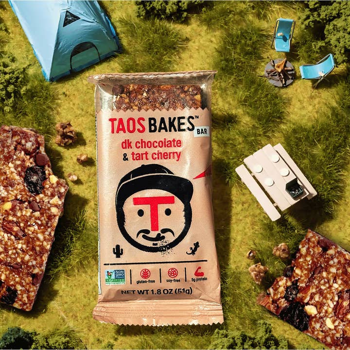 Dark Chocolate + Tart Cherry | Snack Bars | 1.8oz for wholesale by Taos Bakes
