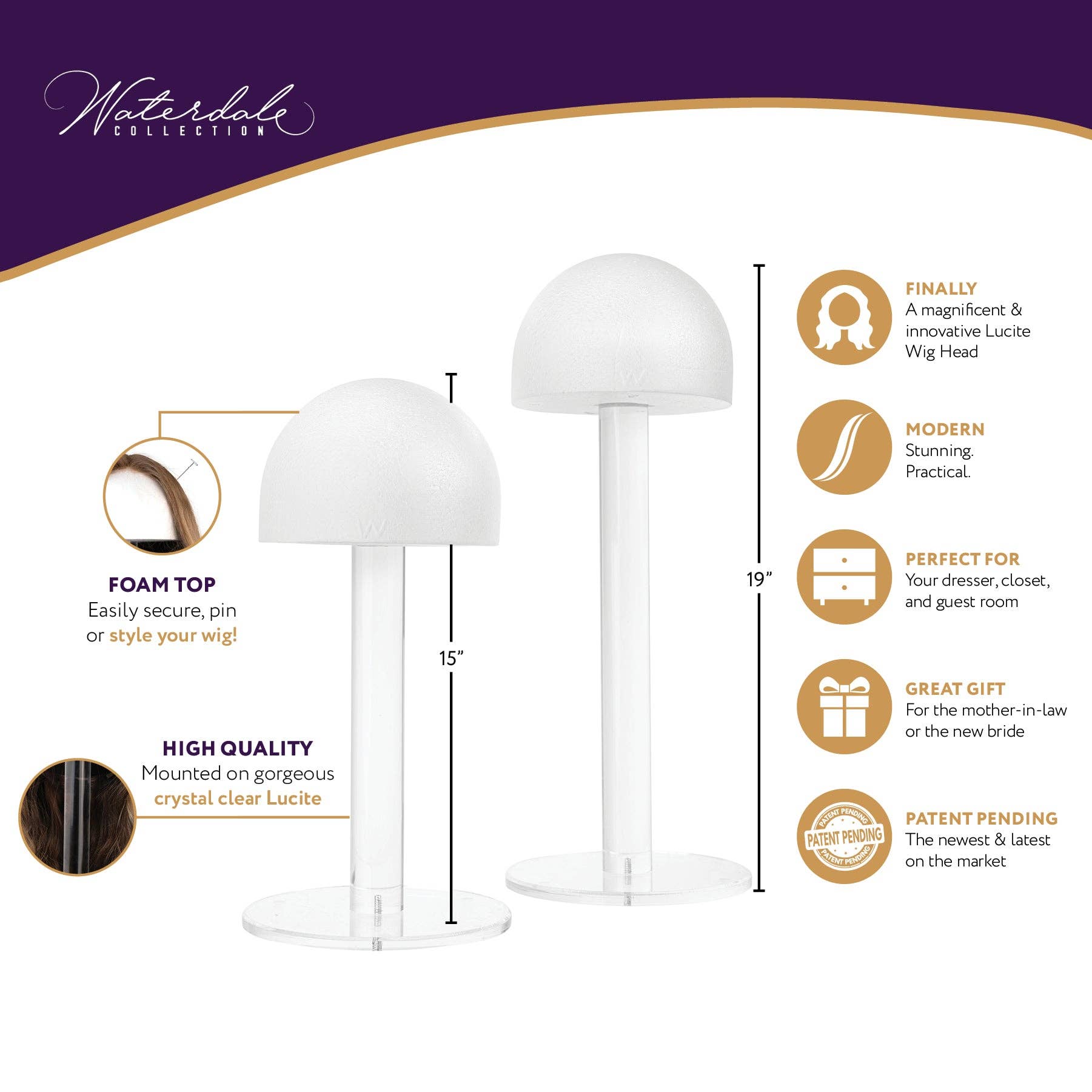 Waterdale Collection – wholesale Wig/hair piece – Luxe Wig Head8