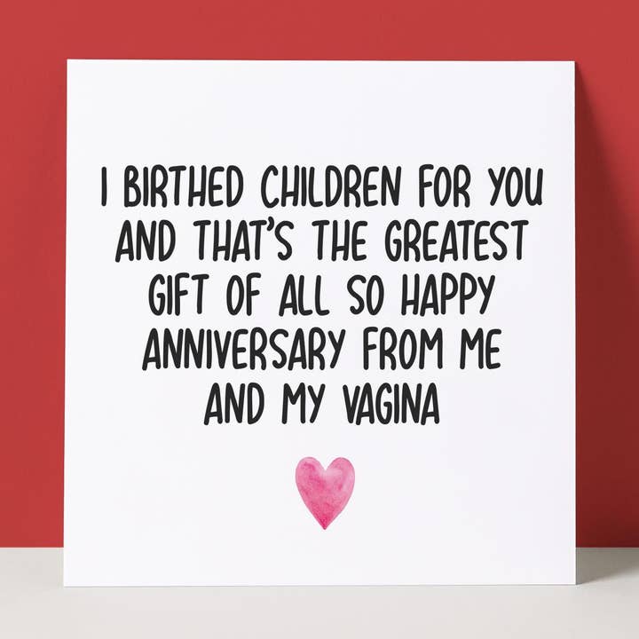 BIRTHED CHILDREN - ANNIVERSARY CARD for wholesale by Pack a Punch Designs
