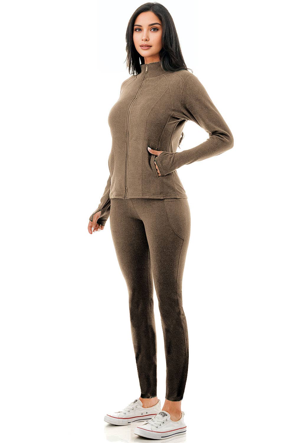 Color 5 – wholesale Activewear set – Women′s – Thermal fleece activewear zipper jacket w/skinny legging set6