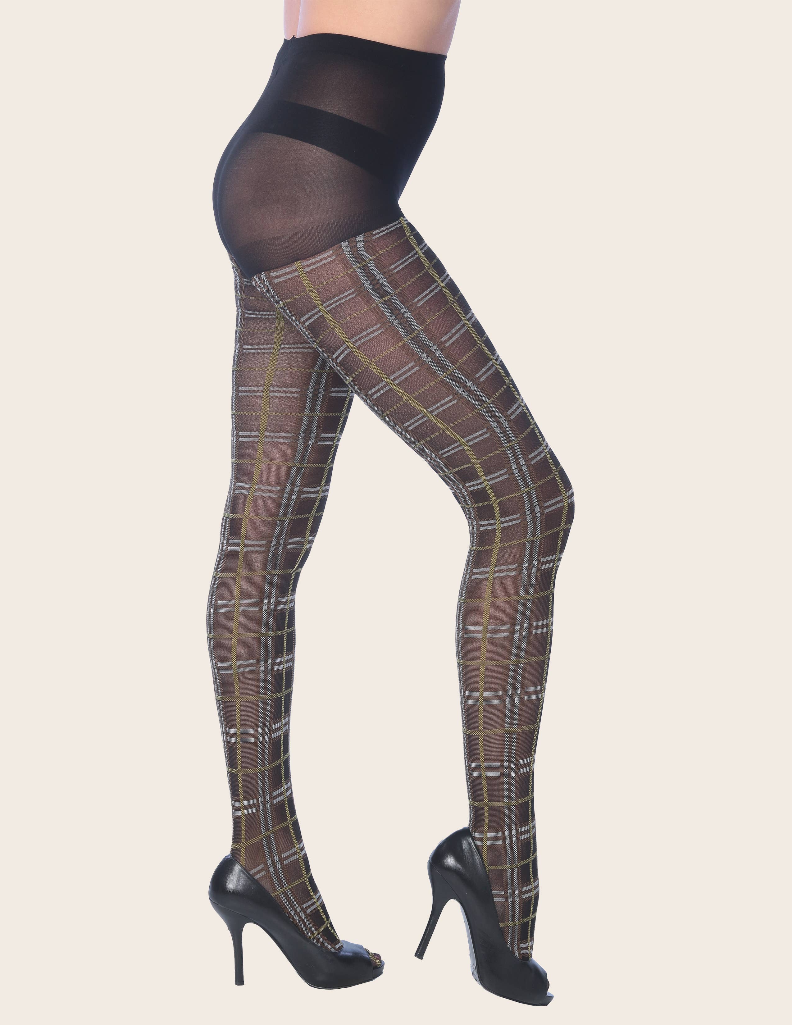 Isadora, Tipi toe, & James Fiallo - Wholesale Tights - Women's - Isadora Women Colored Checkered Sexy Fashion Tights2