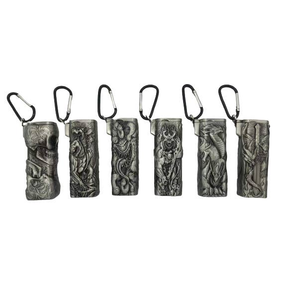 Novelty Closeout - Wholesale Humidor/Cigar Accessory - Smokezilla Metal Cigarette Saver Container Assortment- 6/Pk