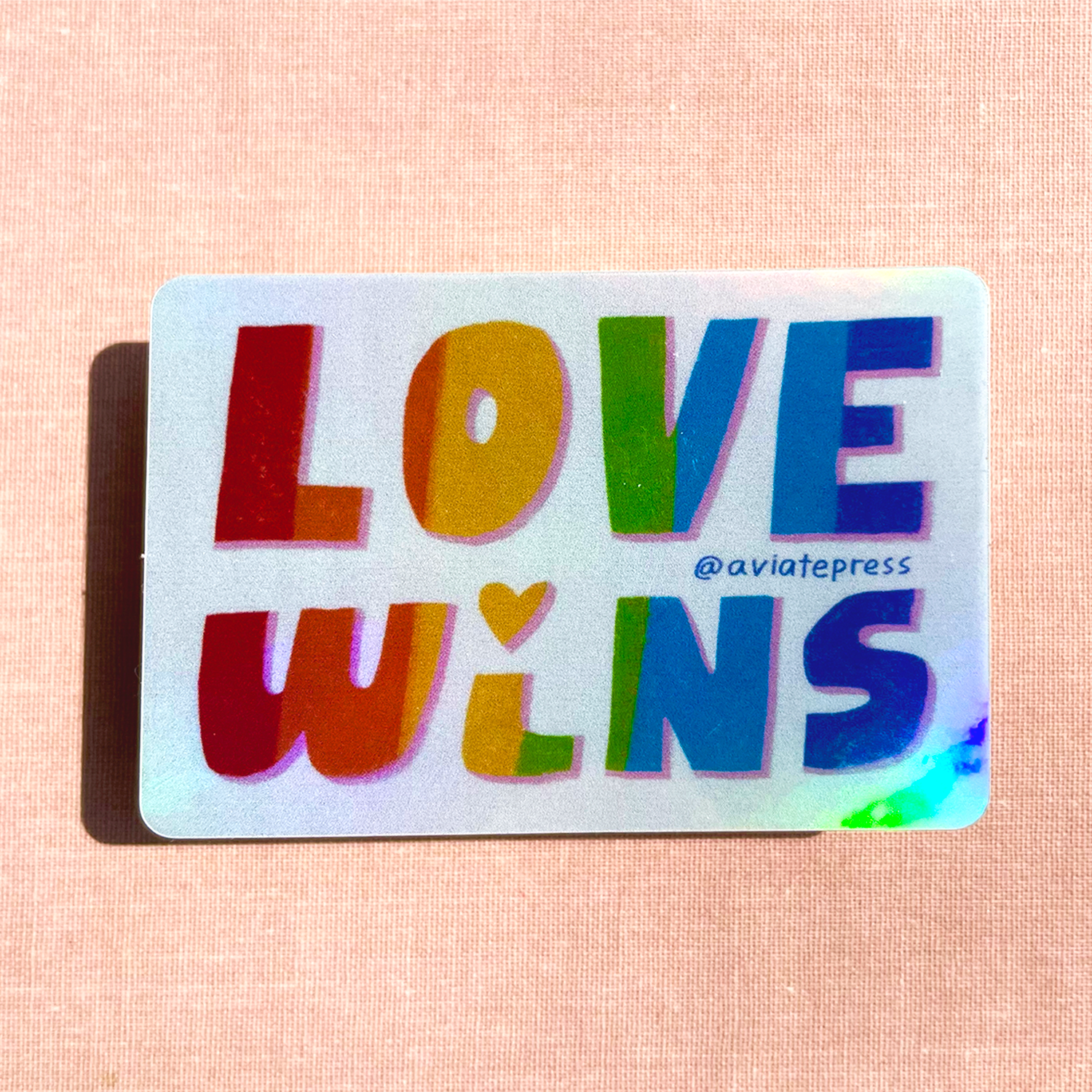 Aviate Press - Wholesale Sticker - Love Wins Holographic Gay Pride Sticker3