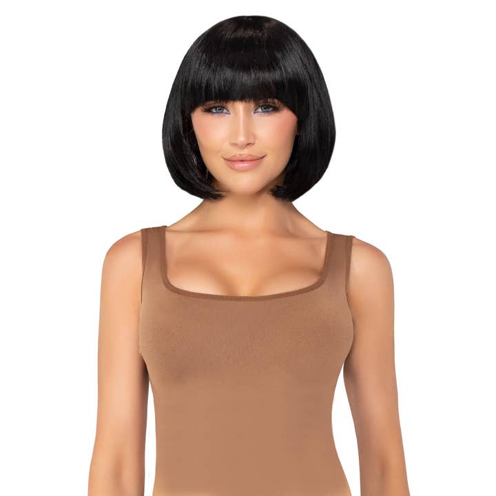 Black 14" Short Natural Bob Wig for wholesale on Faire