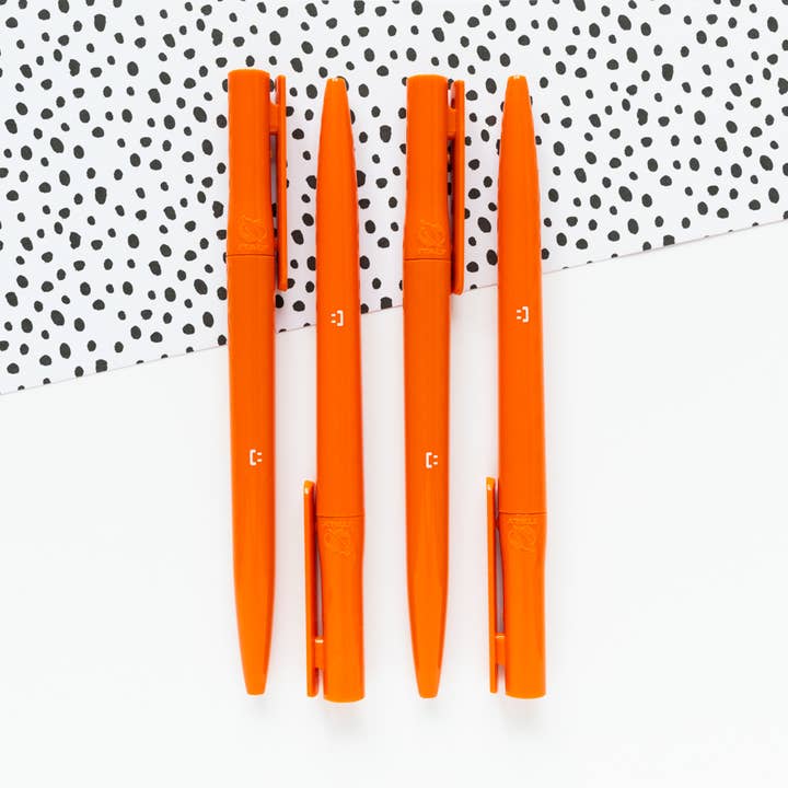 Jeff and the Squirrel - Wholesale Pen - Organised As Fuck Recycled Eco Ballpoint Pen | Orange
