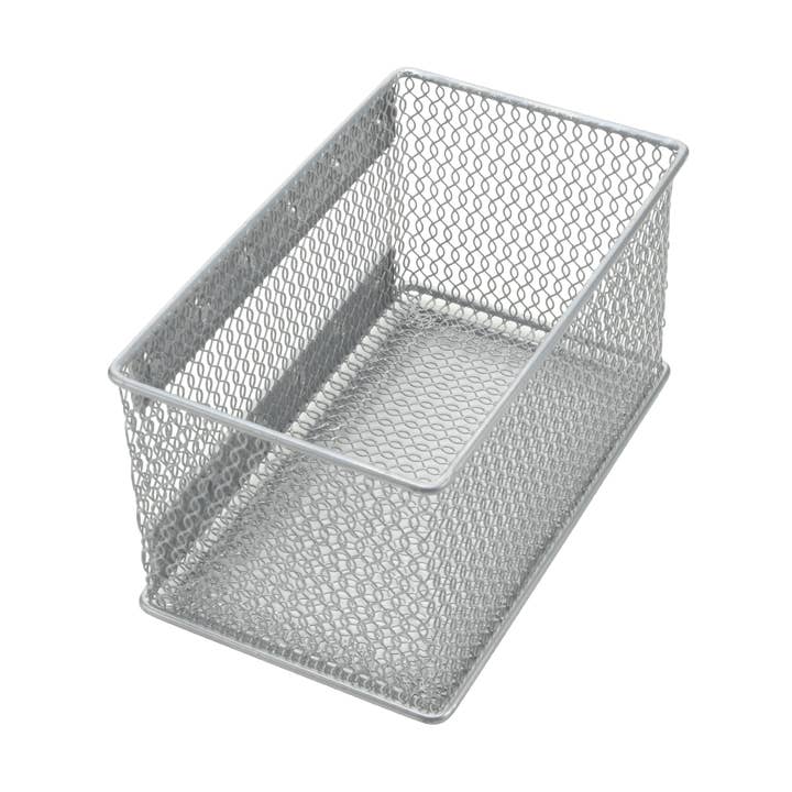 Silver Mesh Magnetic Storage Basket 7.75 x 4.3 x 4.3 for wholesale by YBM HOME INC.