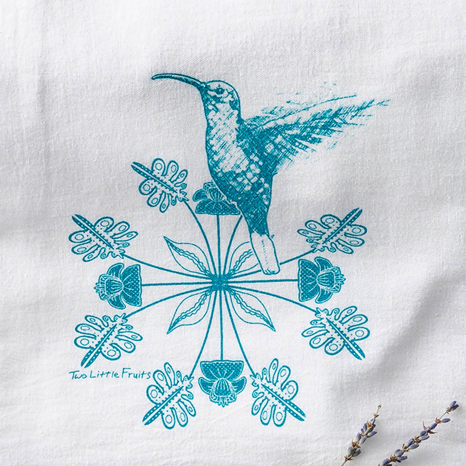 Two Little Fruits - Wholesale Tea Towel - Hummingbird Kitchen Towel – Floral Home & Tabletop1