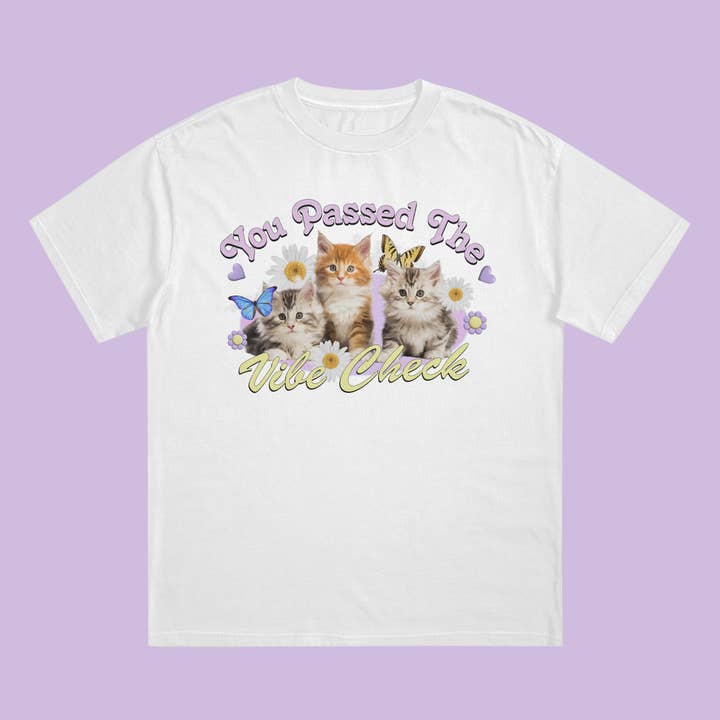 Camiseta a cuadros Cat You Passed The Vibe para venta al por mayor de Melting Hearts Co