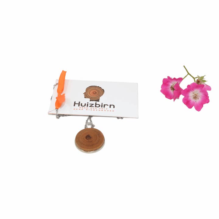 Colar em madeira com fecho mosquetão ameixa 3 cm por atacado de Huizbirn