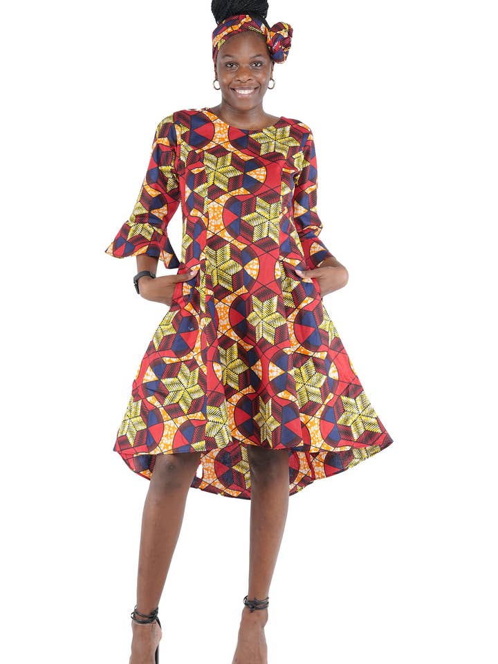 Ankara Hoge & Lage Jurk voor wholesale door Satsuma Wholesale