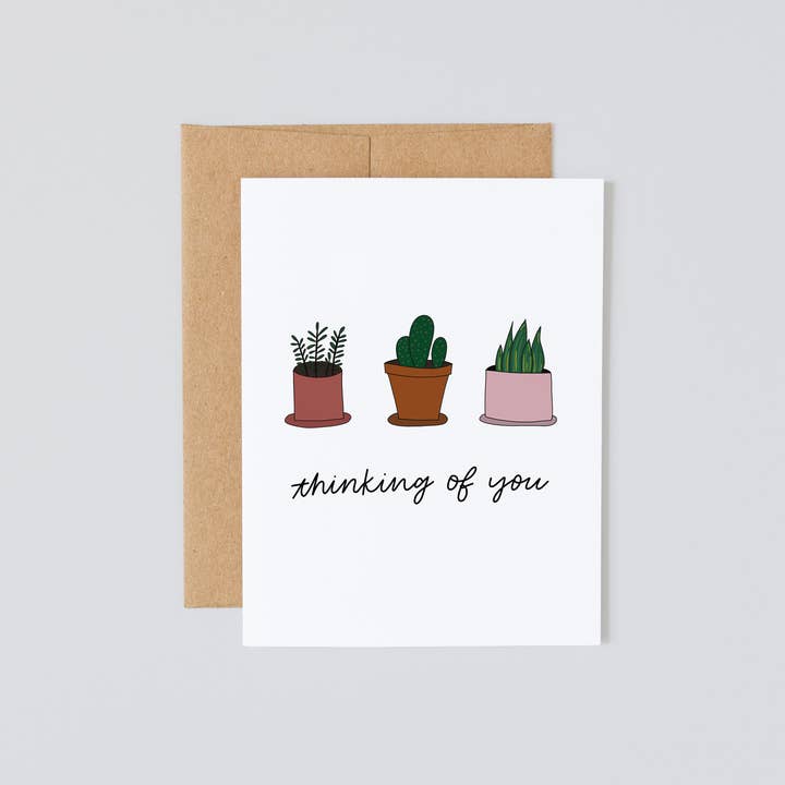 Carte de condoléances « Thinking of you, Plants, Love » pour la vente par Lady Lo Design
