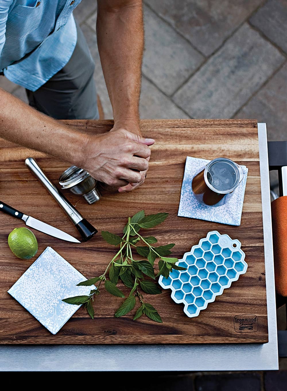 Fox Run Brands - Wholesale Ice Tray/Mold - Outset Hex Ice Cube Mold, Silicone, Small, 7" x 4.25"2