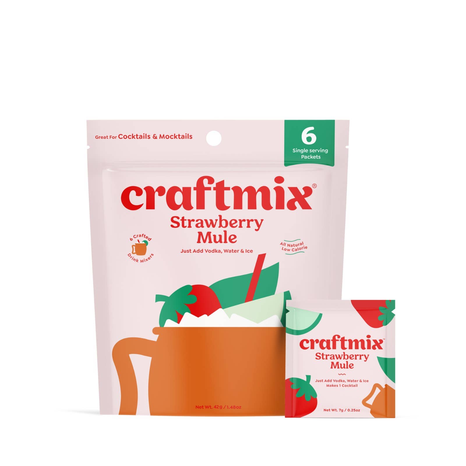 Craftmix - Wholesale Non-Alcoholic Spirits/Wine/Beer - Strawberry Mule Cocktail Mixer - 6 Servings Multipack7