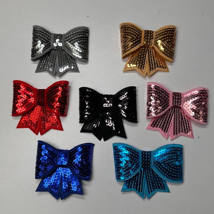 Aloe and Milk Boutique - Wholesale Patch - Sequin Bow Large Patch, sequin patch, bow patch, cheer patch8