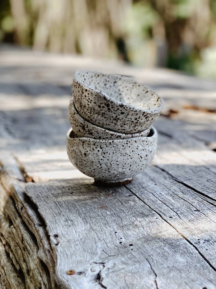 White Speckle Serving Bowls - Small | Handmade | Rustic for wholesale by River Ceramics