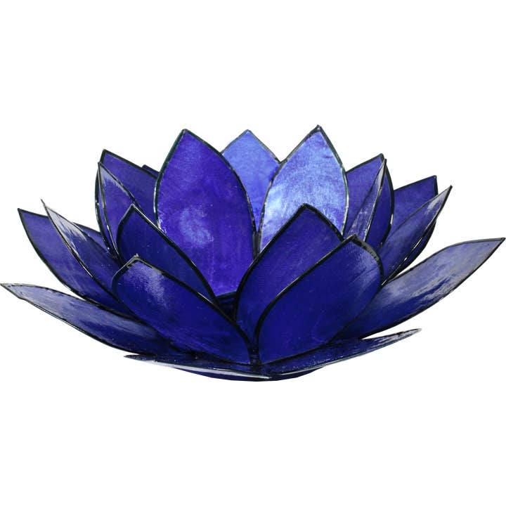 World Buyers – wholesale Candle holder – Indigo Lotus Capiz Shell Tea Light Holder - 50310WB