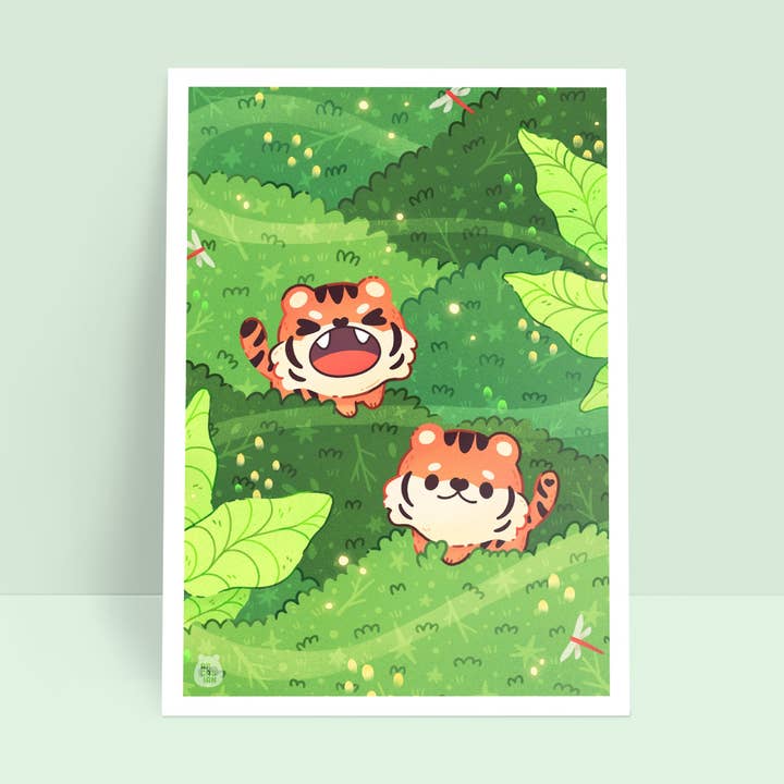 Little Tigers 6x8 Art Print for wholesale by Arcasian