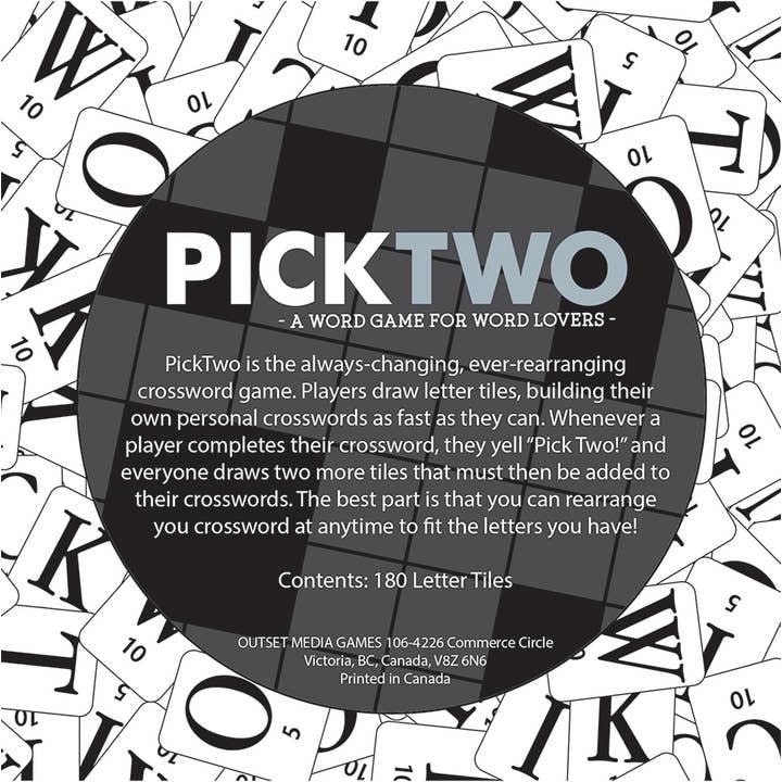 Outset Games and Cobble Hill Puzzles - Wholesale Board Game - Pick Two (tin) The Fast-Paced, Ever-Changing Crossword Game!