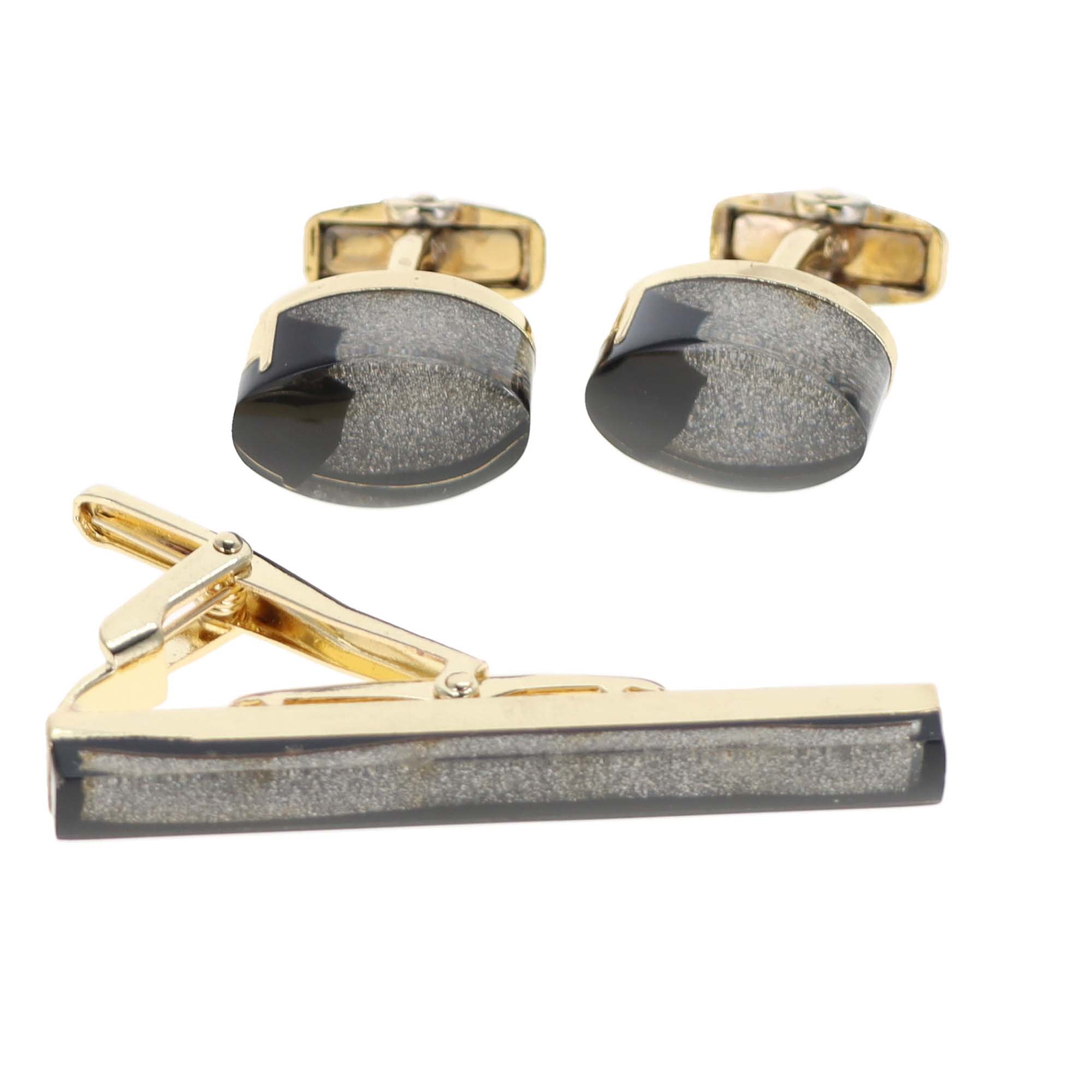Dubal Brothers - Wholesale Cufflinks - Vittorio Vico Gold & Silver Enamel Cufflinks & Tie Bar Set by Classy Cufflinks14
