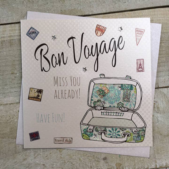 Bon Voyage Miss You Already (LL197) for wholesale by White Cotton Cards
