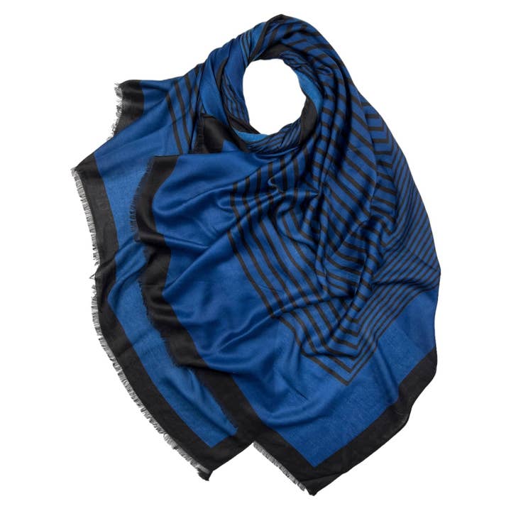 Lili Scarves - Wholesale Scarf - Women's - Printed Big Maze Pattern Lightweight Scarf