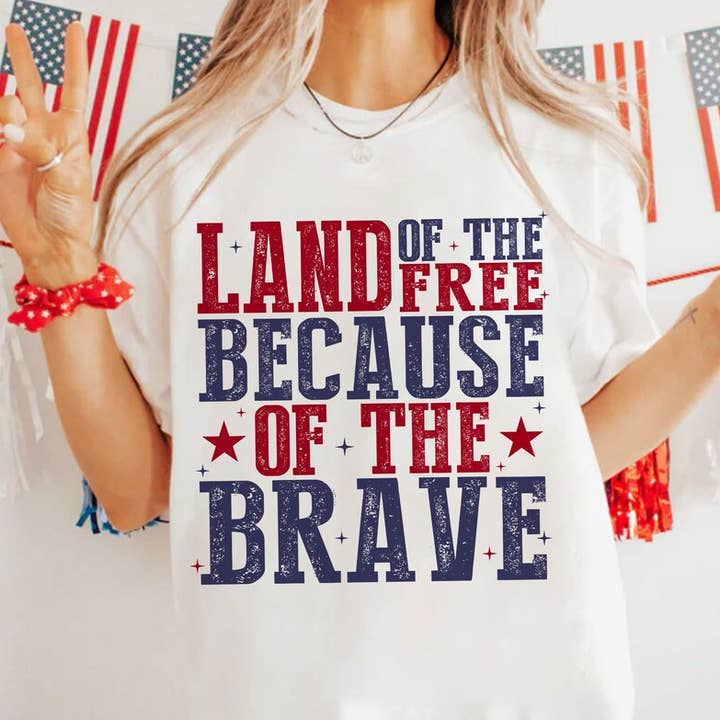 Land of the Free DTF or Sublimation Transfer for wholesale by Sweet and Sassy Tees