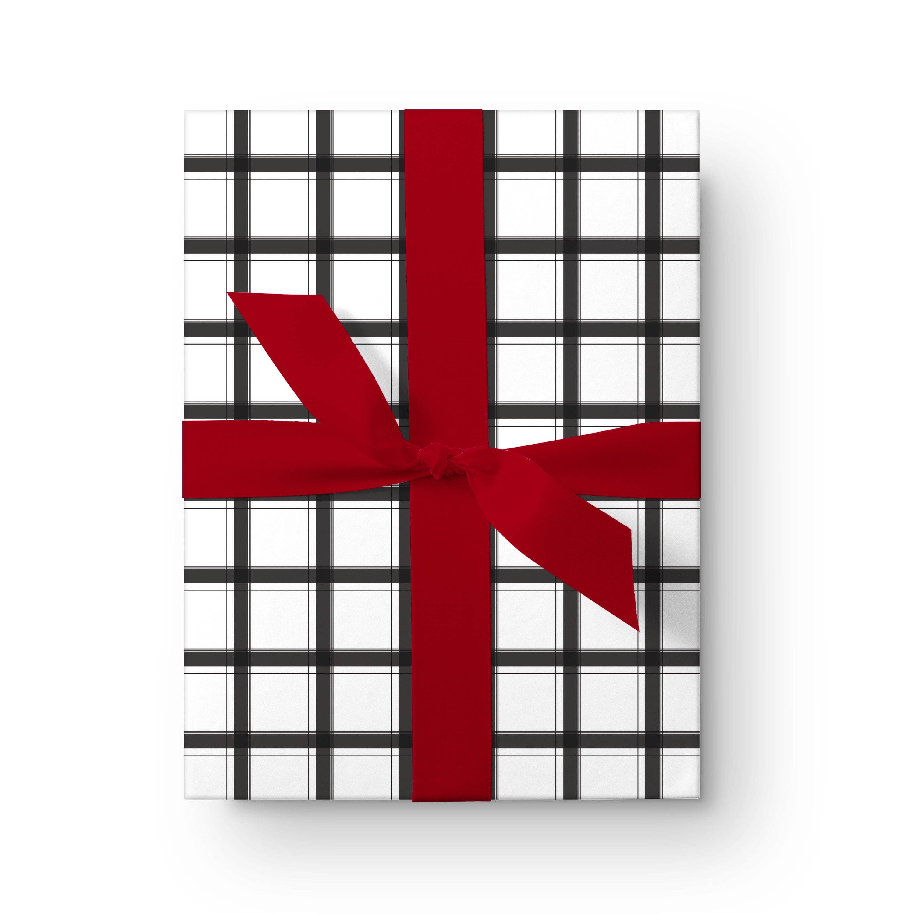 Kartoti Designs - Vente Rouleau de papier cadeau - Papier cadeau à carreaux noir et blanc Plaidtastic